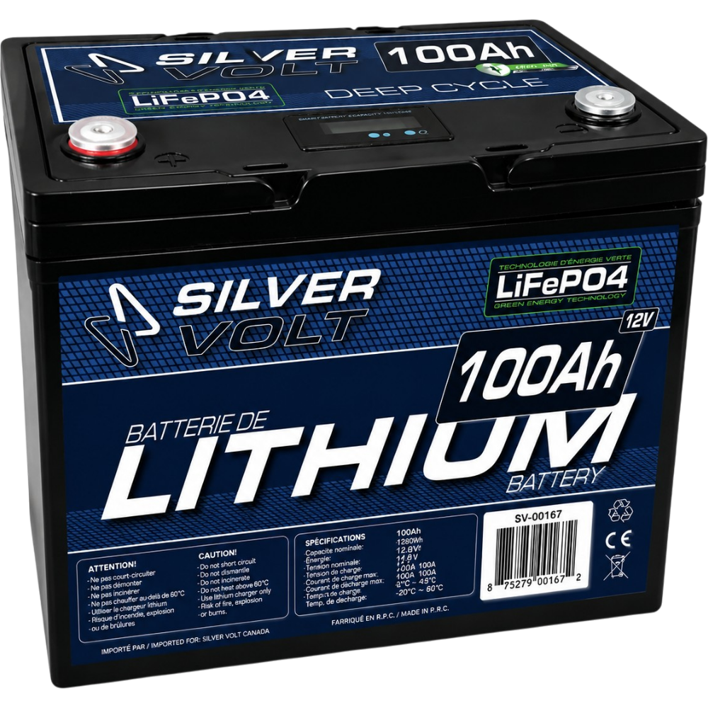 Batterie Au Lithium Rechargeable "LiFePO4" – 100A Par Silver Volt