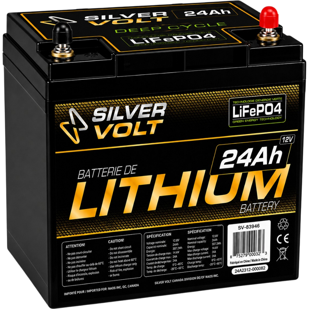 Batterie Au Lithium Rechargeable "LiFePO4" – 24A Par Silver Volt