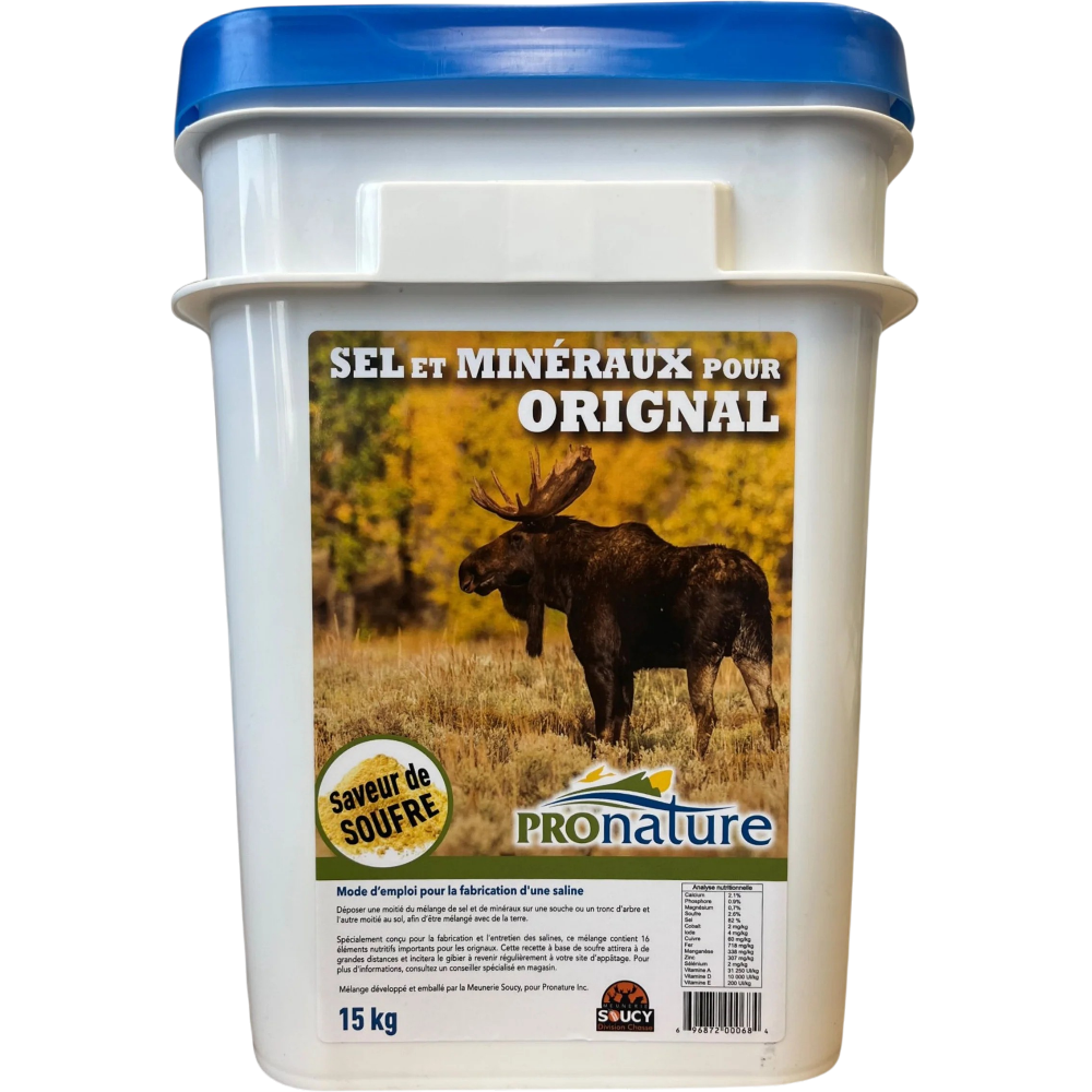 Chaudière De Sel Et Minéraux Pour Orignal À Saveur De Soufre – 15 kg Par Meunerie Soucy