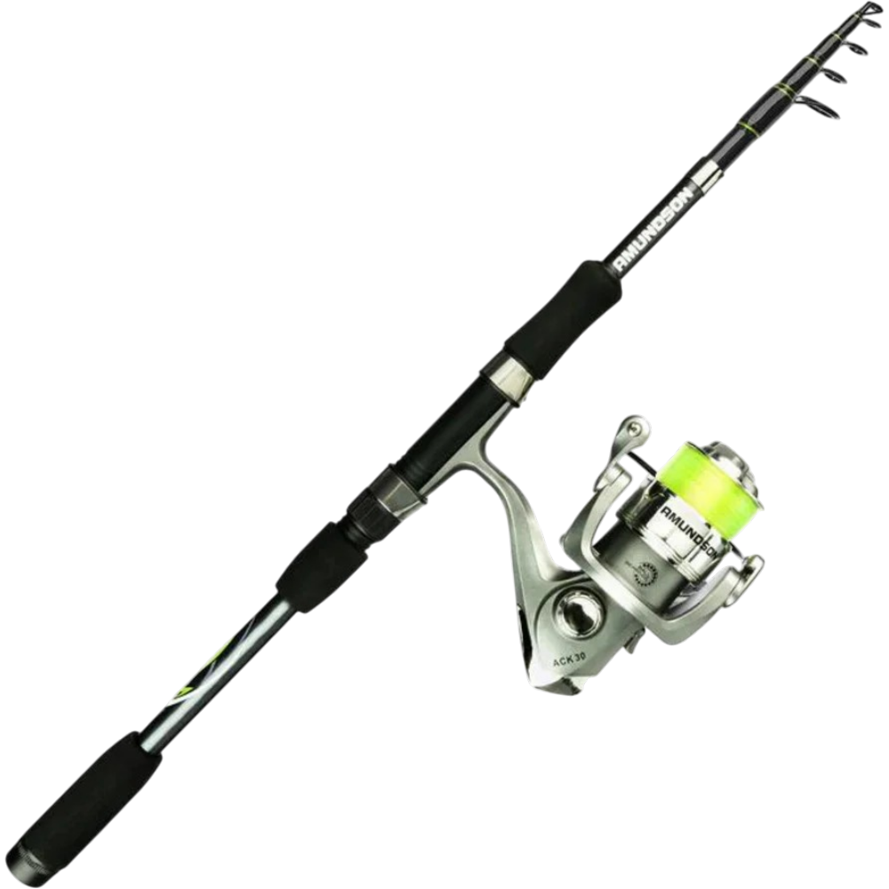 Ensemble Canne Et Moulinet À Lancer Léger Télescopique "Beast Attacker" – 6” ML Par Amundson