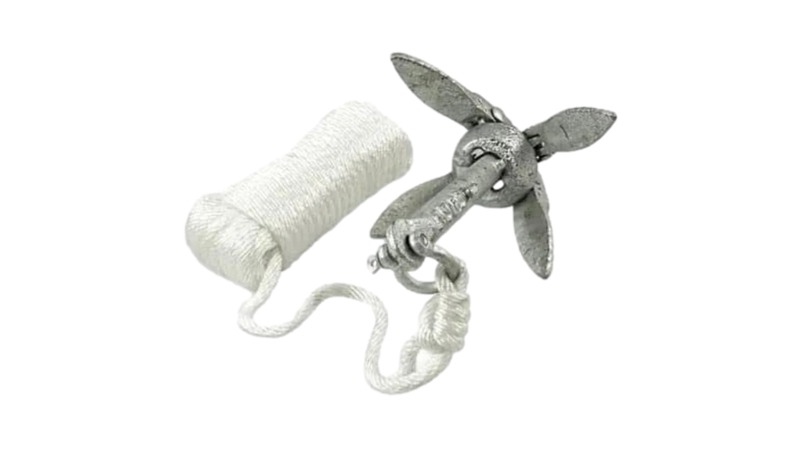 Ensemble d'ancre pliante 1.5 lbs avec corde de 30 pi PAR BLUE DOG MARINE