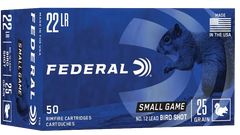 FEDERAL BIRD SHOT .22 CAL LONG RIFLE 25GR. NO.12