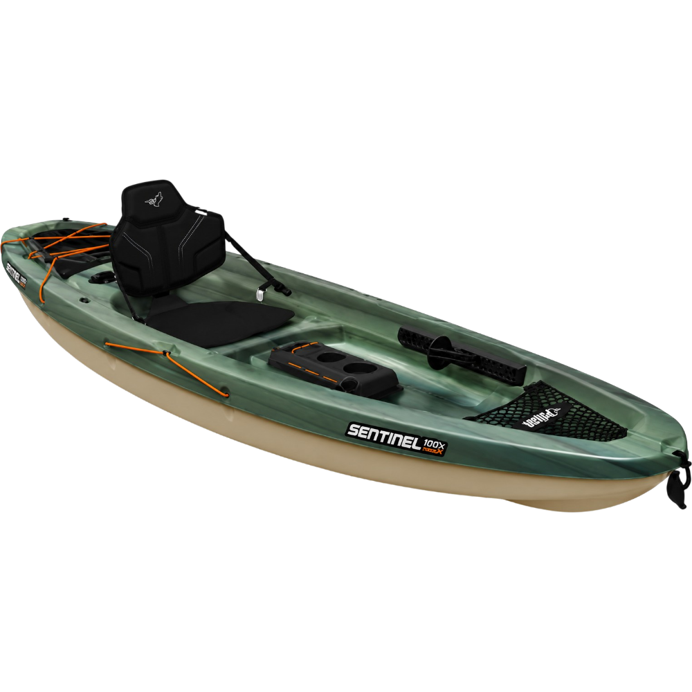 Kayak De Pêche "Sentinel 100X Angler" – Fade Noir/Vert Par Pelican