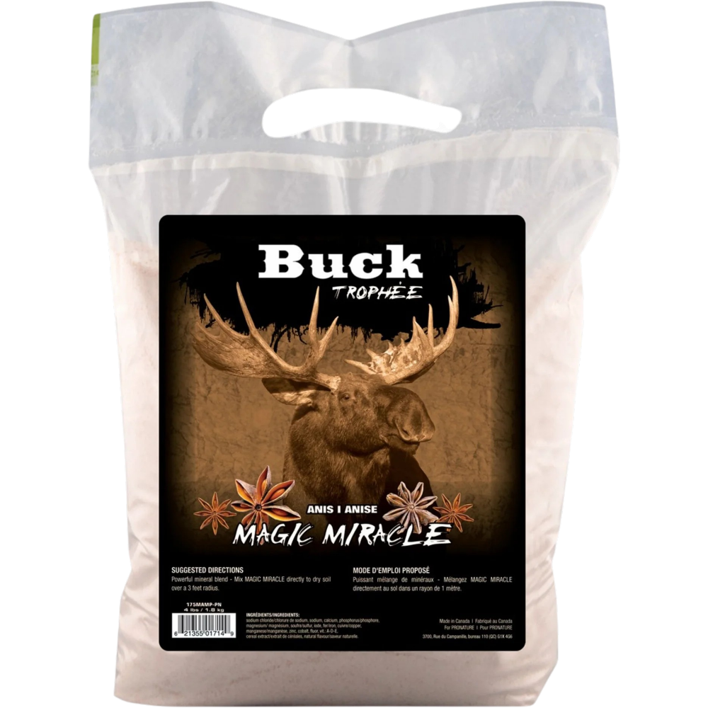 Poudre Volatile ”Magic Miracle” Pour Orignal À Saveur Anis – 1,8 kg Par Buck Trophée
