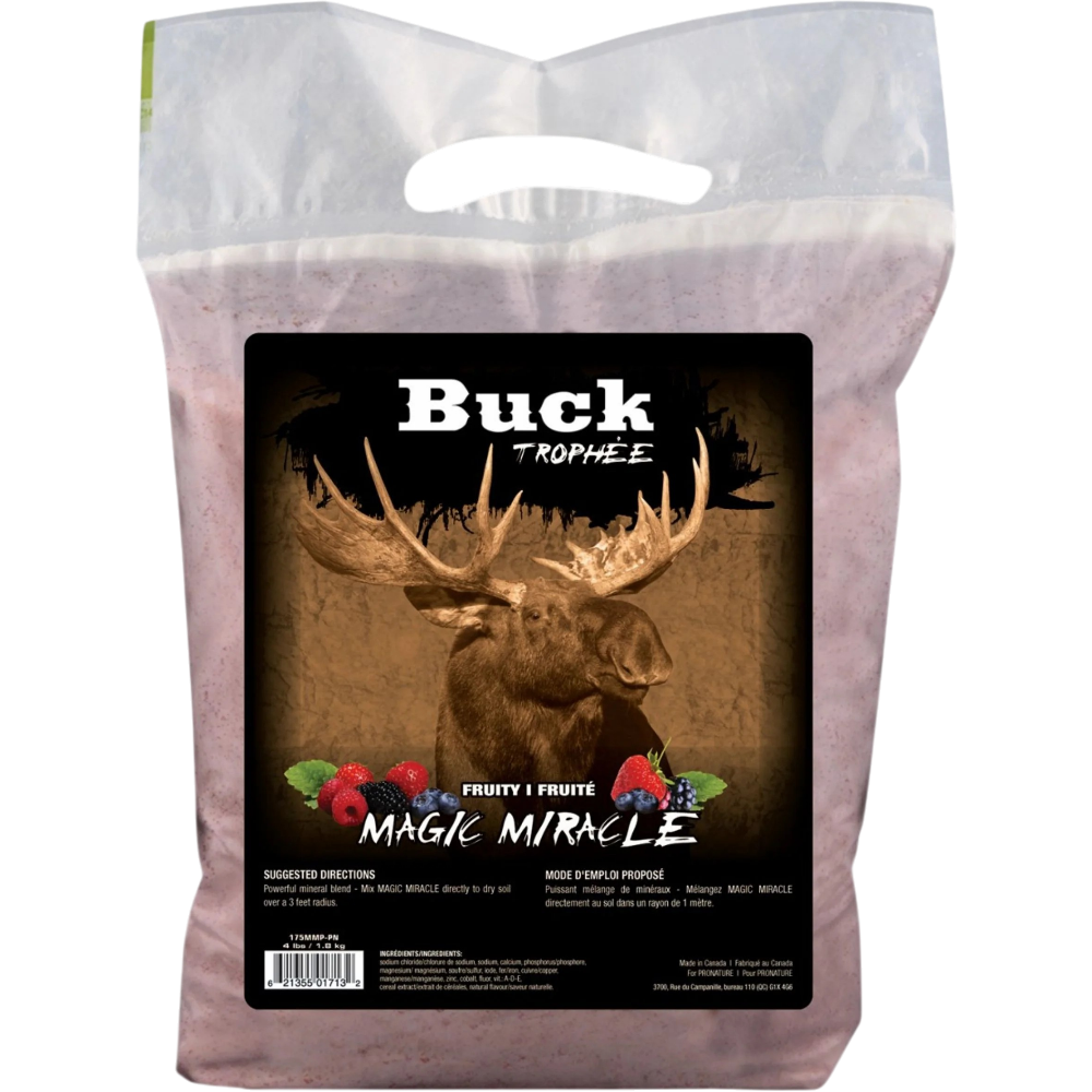 Poudre Volatile “Magic Miracle” Pour Orignal À Saveur Fruitée – 1,8 kg Par Buck Trophée