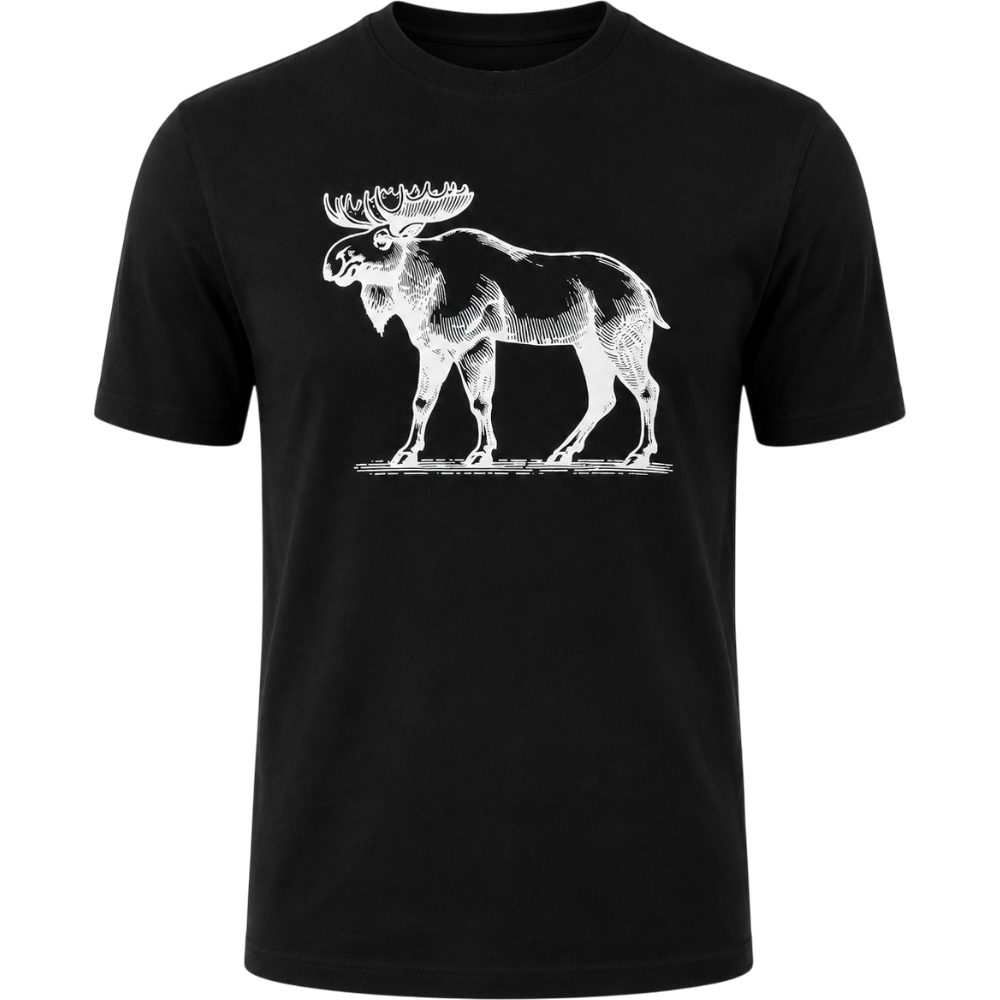 T-Shirt "Moose" Noir Pour Homme Par Pronature