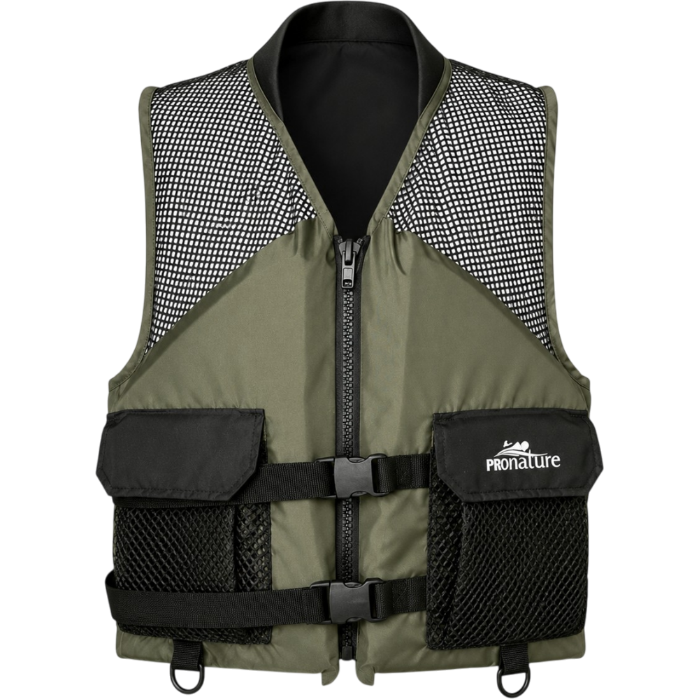 Veste De Flottaison "Aérée" Pour Enfant Kaki – 60-90 lb Par Pronature