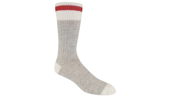 Chaussettes de laine gris/rouge médium Par Coldfield