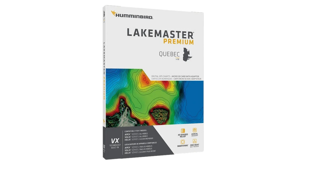 Carte gps numériques Lakemaster Premium Québec v1.0 Par Humminbird