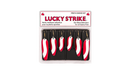 Ensemble de six cuillères rouge et blanche par Lucky Strike