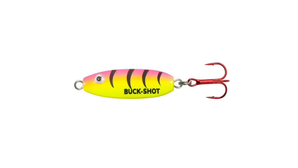 Buck-shot rattle spoon 1/2oz bubblegum tiger Northland