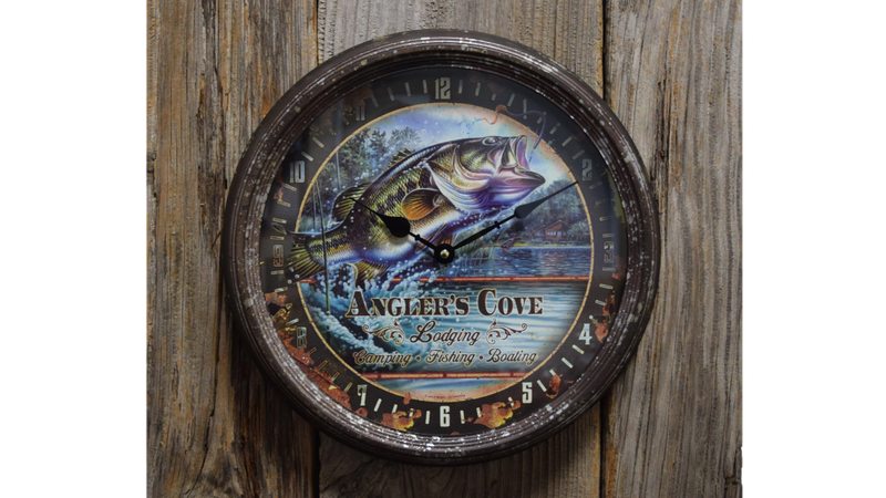 Horloge de 15" achigan en acier vintage
