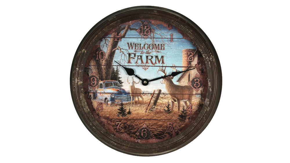 Horloge murale Chevreuil en étain