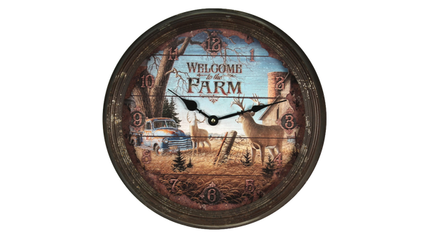 Horloge murale Chevreuil en étain