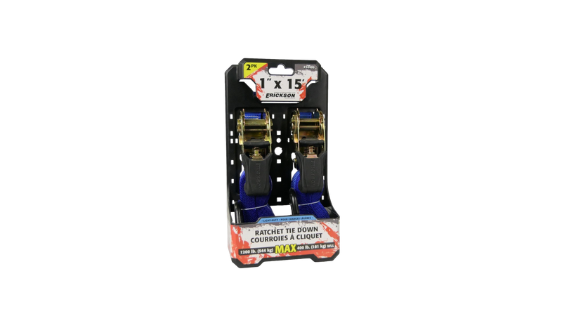 2 pack 1'' x 15' ratchet tie down