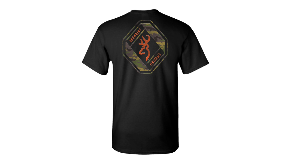 T-shirt Browning camo diamond buckmark S/S black Brow