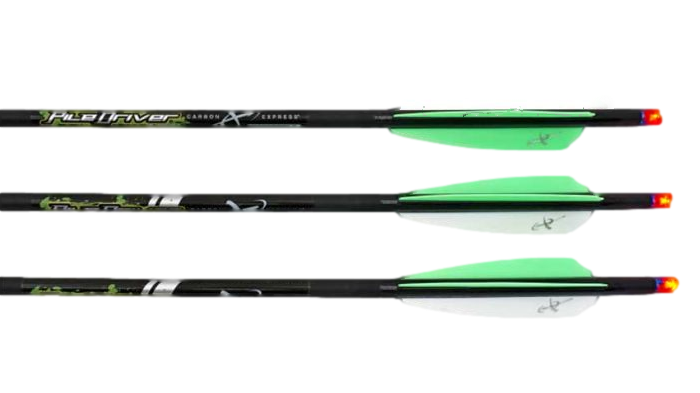 Flèches en carbone illuminés PileDriver pour arbalète de Carbon Express, paquet de 3