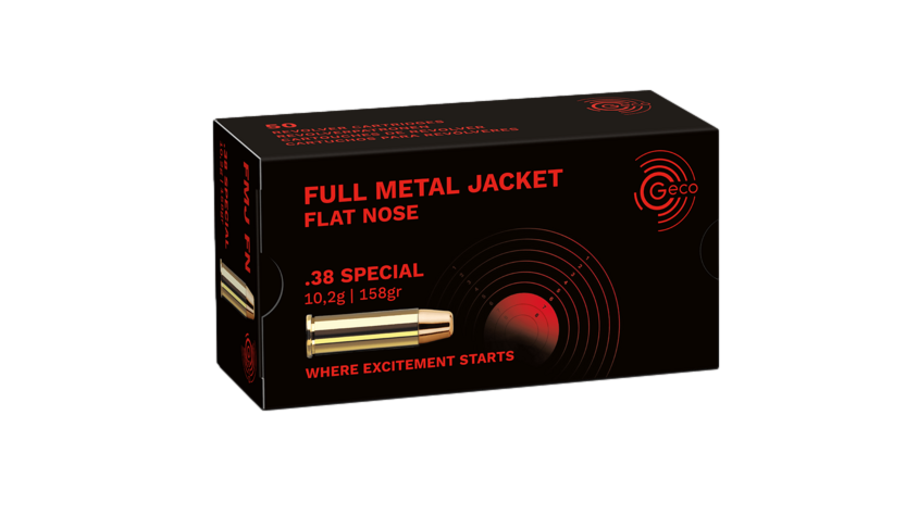 Munitions cal.38 Special 158gr FMJ flat nose Geco