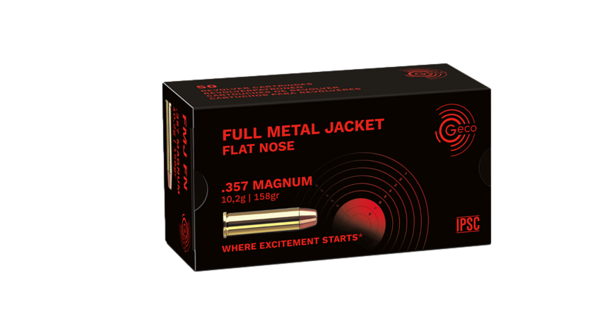 Munitions cal.357MAG 158gr FMJ flat nose Geco