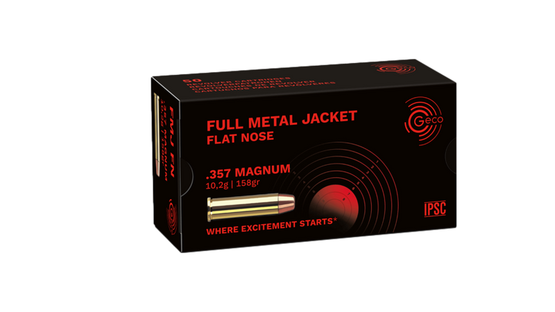 Munitions FMJ Flat Nose calibre .357 de Geco